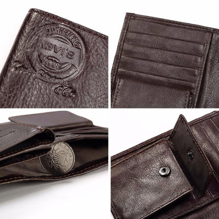 Vertical Leather Wallet with Passport Holder for Men - Wnkrs