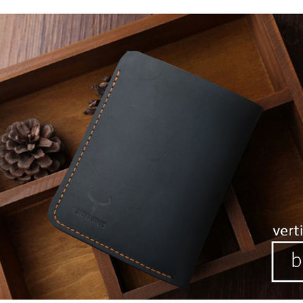 Vintage Cross and Vertical Style Men's Genuine Leather Wallet - Wnkrs
