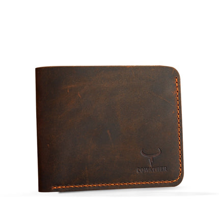 Vintage Cross and Vertical Style Men's Genuine Leather Wallet - Wnkrs