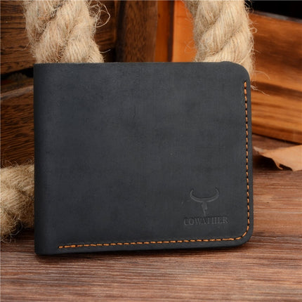 Vintage Cross and Vertical Style Men's Genuine Leather Wallet - Wnkrs