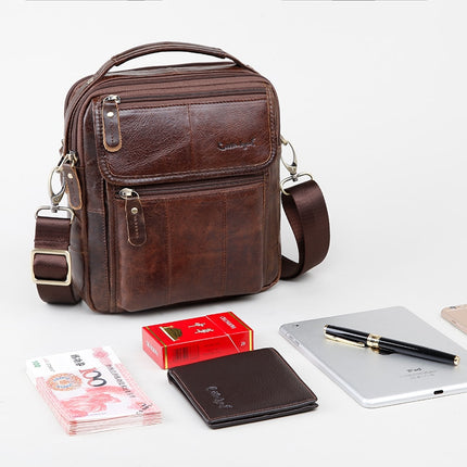 Men's Compact Leather Handbag - Wnkrs