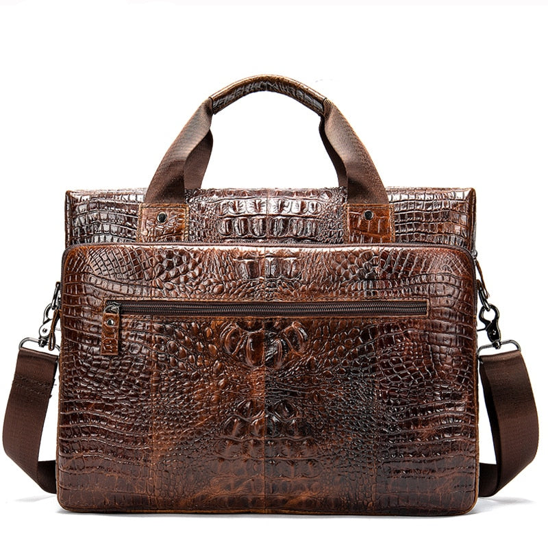 Men's Crocodile Skin Patterned Bag