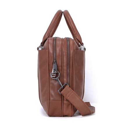 Men's Genuine Leather Shoulder Briefcase - Wnkrs