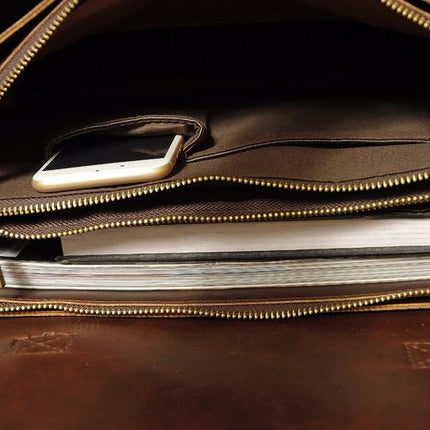 Elegant Leather Men's Briefcase - Wnkrs