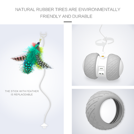 Feather Decorated Interactive Cat Toy - wnkrs