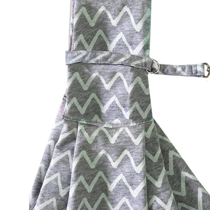 Grey Striped Cotton Pet's Sling Carrier Bag - wnkrs