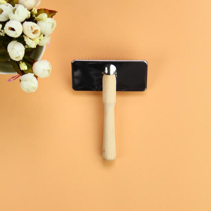 Pet's Needle Comb With Wooden Handle - wnkrs