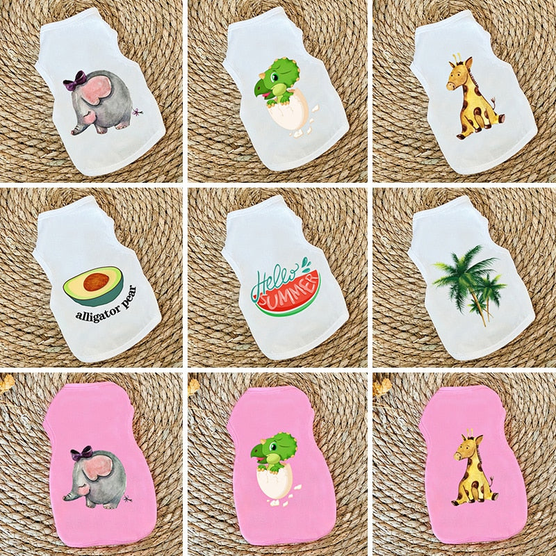 Printed Summer Cat T-Shirt