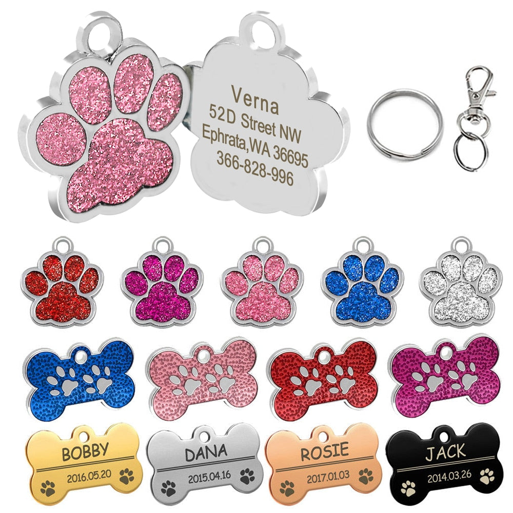 Dog Paw Shaped ID Tag
