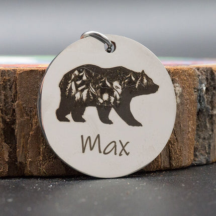 Personalized Engraved Round Dog ID Tag - wnkrs