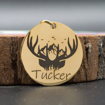 Personalized Engraved Round Dog ID Tag - wnkrs