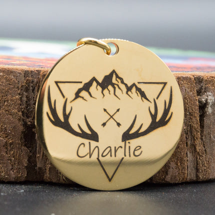 Personalized Engraved Round Dog ID Tag - wnkrs
