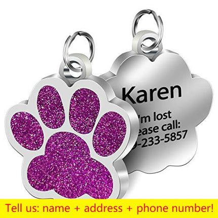 Paw Shaped Personalized Pet ID Tag - wnkrs