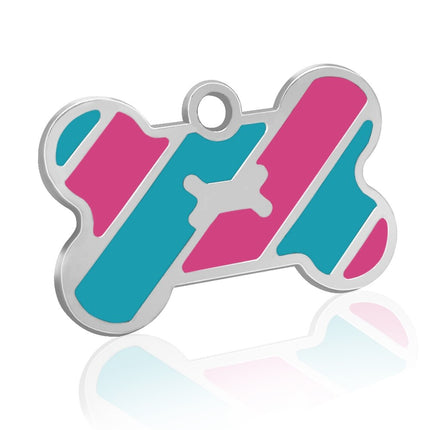 Dog's Striped Bone Shaped ID Tag - wnkrs