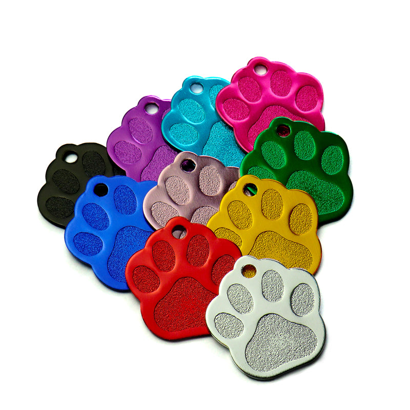 Paw Shaped Pet ID Tags Set