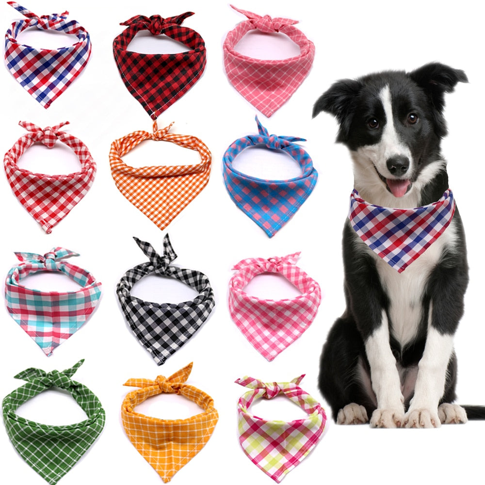 Pets Plaided Bandana