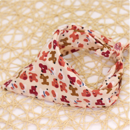Cartoon Patterned Triangular Dog Scarf - wnkrs