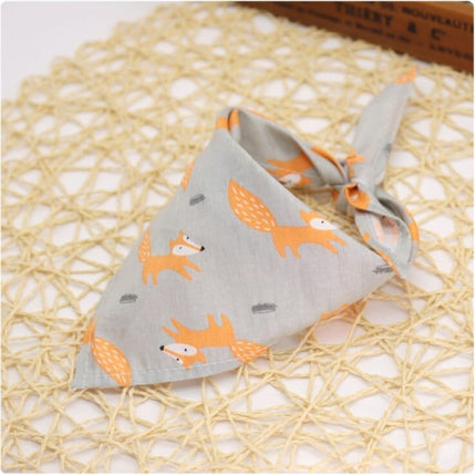 Cartoon Patterned Triangular Dog Scarf - wnkrs