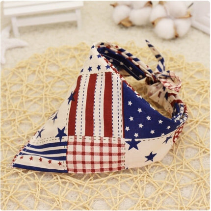 Cartoon Patterned Triangular Dog Scarf - wnkrs