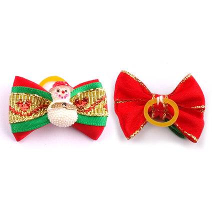 Pet Glitter Christmas Hair Bows 20 Pcs Set - wnkrs