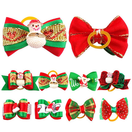 Pet Glitter Christmas Hair Bows 20 Pcs Set - wnkrs