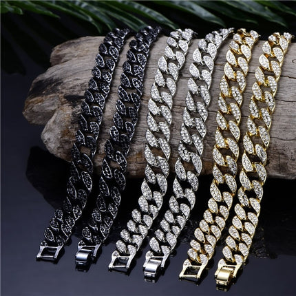 Men's Chain Necklace with Rhinestones - Wnkrs