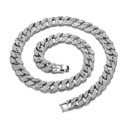 Men's Chain Necklace with Rhinestones - Wnkrs