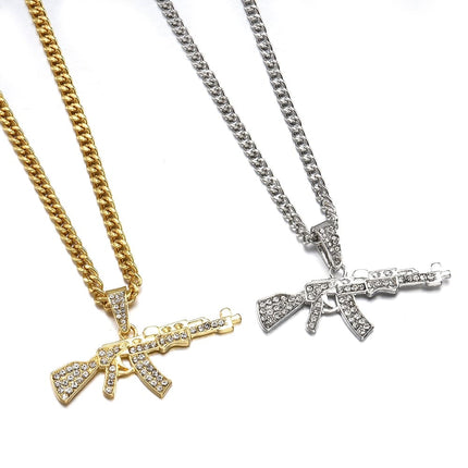 Hip-Hop Gun Shaped Pendant Necklace for Men - Wnkrs