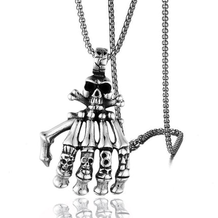 Men's Skeleton Hand Necklace - Wnkrs