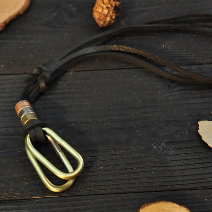 Leather Necklace for Men with Metal Cube Pendant - Wnkrs