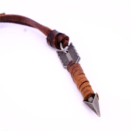 Leather Necklace for Men with Metal Cube Pendant - Wnkrs
