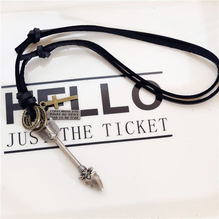 Leather Necklace for Men with Metal Cube Pendant - Wnkrs