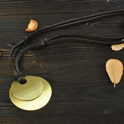 Leather Necklace for Men with Metal Cube Pendant - Wnkrs