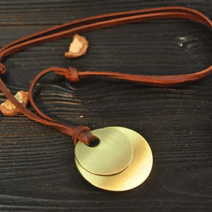 Leather Necklace for Men with Metal Cube Pendant - Wnkrs