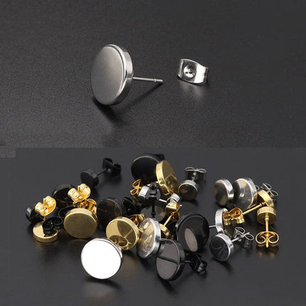 Men's Round Stainless Steel Earrings - Wnkrs