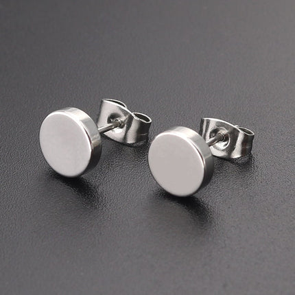 Men's Round Stainless Steel Earrings - Wnkrs