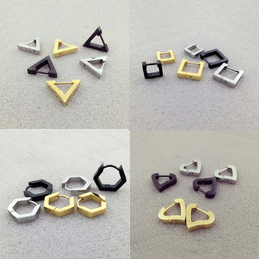Men's Irregular Shaped Stainless Steel Earring