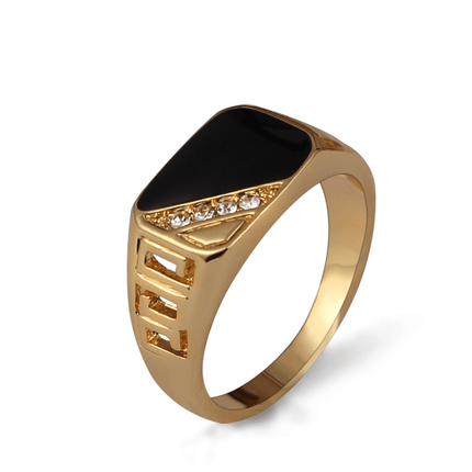 Classic Rhinestone Men's Enamel Ring - Wnkrs