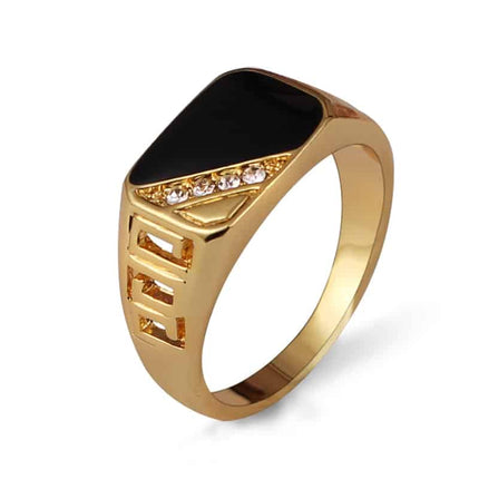 Classic Rhinestone Men's Enamel Ring - Wnkrs