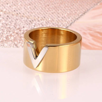 Men's Minimalistic V-Shaped Stainless Steel Rings - Wnkrs