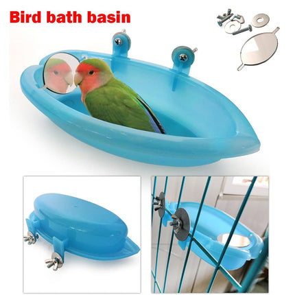 Sky Blue Design Bird Bath with Mirror - wnkrs