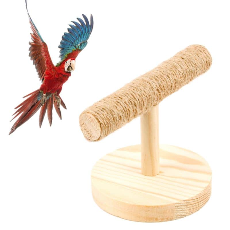 Wood and Sisal Bird's Perch