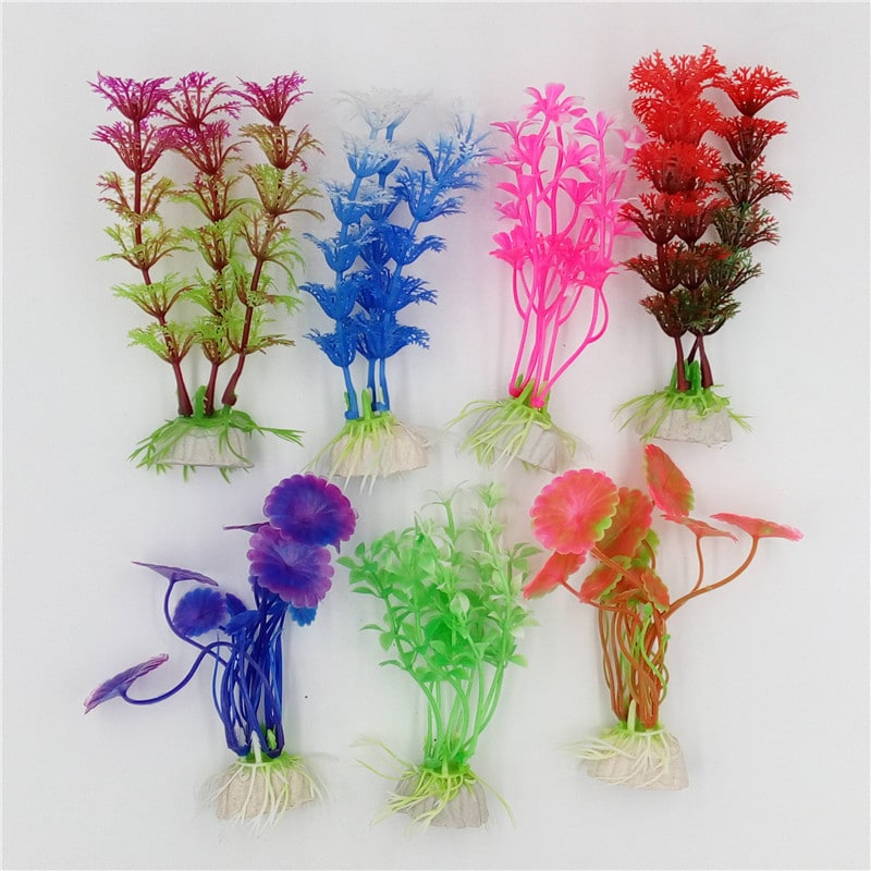 Plastic Multicolored Aquarium Plants
