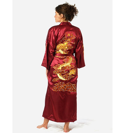 Men's Chinese Satin Robe with Embroidery - Wnkrs