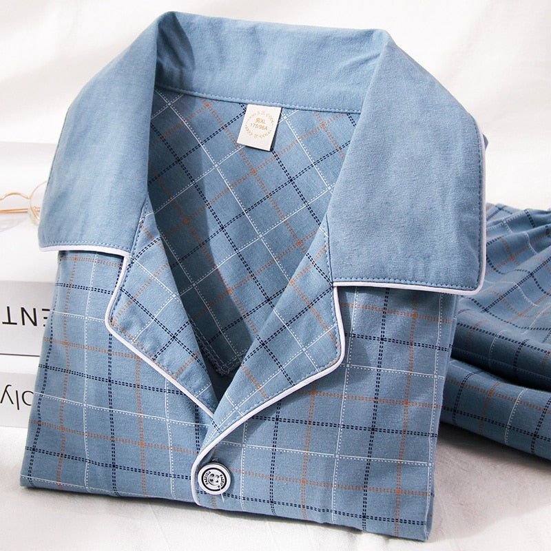 Men's Plaid Patterned Pajama Set
