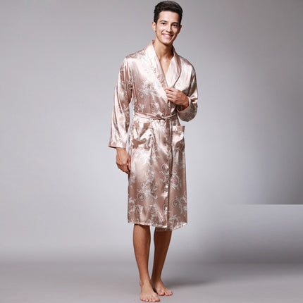 Men's Knee Length Bathrobe with Pattern - Wnkrs