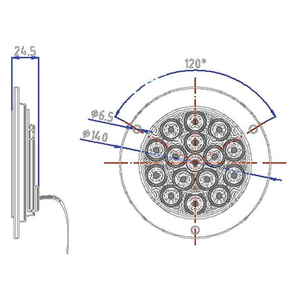 16 LED Yellow Car Rear Tail Lights 2 pcs Set - wnkrs