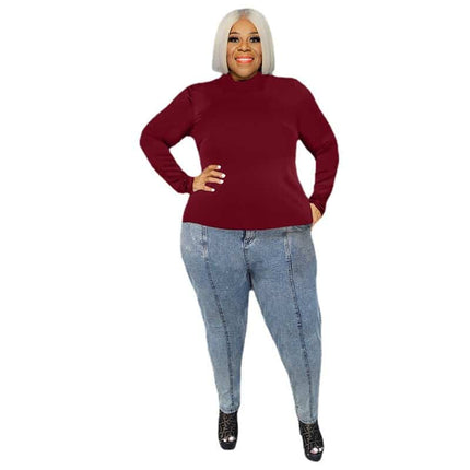 Solid Color Turtleneck Top - Wnkrs