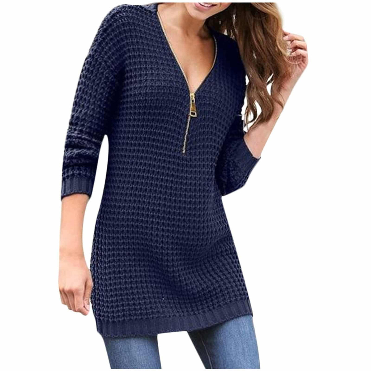 V-Neck Winter Knit Pullover