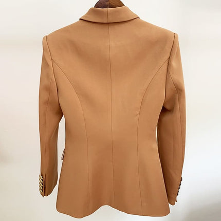 Beige Women's Blazer with Gold Buttons - Wnkrs
